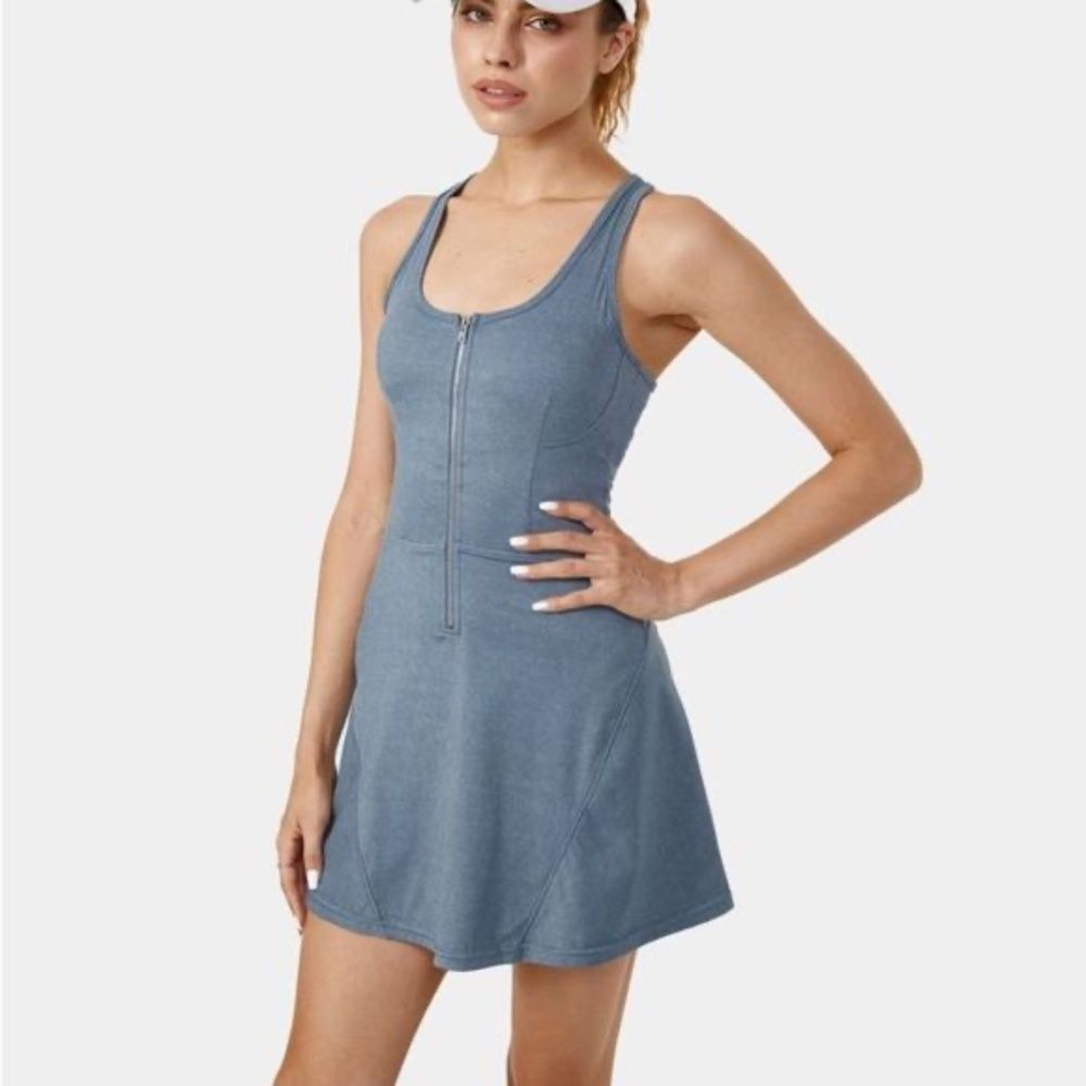 HALARA Blue Zip-Front Dress